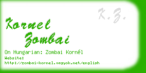 kornel zombai business card