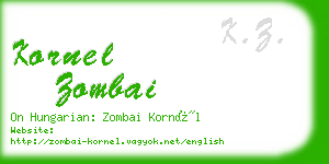 kornel zombai business card